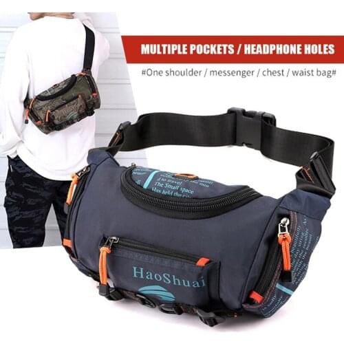 1Pc Waist Pack Men Casual Chest Bag Waterproof Waist Bags Fanny Pack Large Capacity Multifunctional Outdoor Sports For Hiking