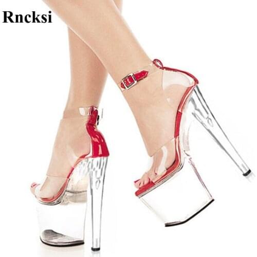 Rncksi New Wome Pole Dance Party Sexy Straps platform 20cm ultra high heels Fashion sandals Night clubbing Girls Sandals Shoes