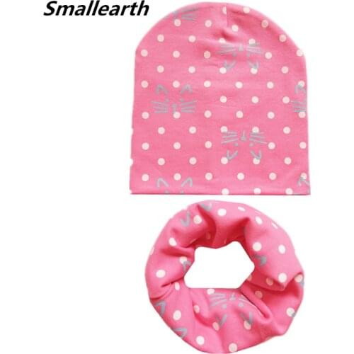 New Winter Outdoor Warm Cap for Boys Girls Cotton Children Beanies Cap Scarf Sets Spring Autumn Cotton Baby Hat Kids Hat Collar