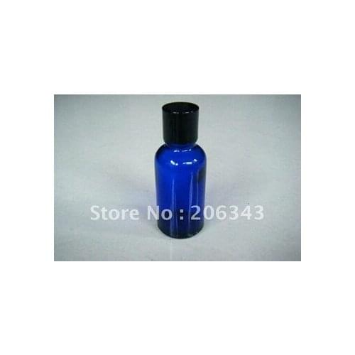 20ml blue essential oil bottle with black electric aluminum cap, for cosmeticl packaging