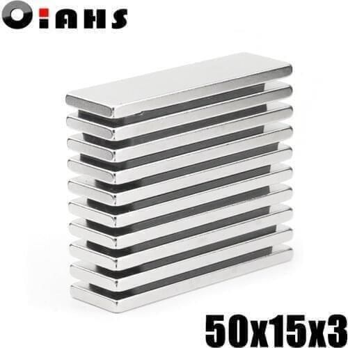 2pcs F50x15x3mm Super Powerful Strong Rare Earth Block NdFeB Magnet Neodymium N35 Magnets F50*15*3mm