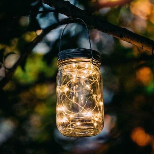 30 LED Classic Texture Solar Fairy String Light Practical Creative Design Home Bedroom Balcony Decoration Mason Jar Lamp