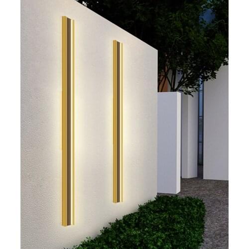 Stainless steel Waterproof outdoor wall lamp LED Long Exterior Wall light IP65 courtyard Light Garden Villa porch Sconce Light
