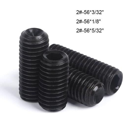 10pcs 2#-56 12.9 Grade High Tensile Carbon Steel Hex Socket Allen Cup Point Grub Screws Hexagon Set Screw