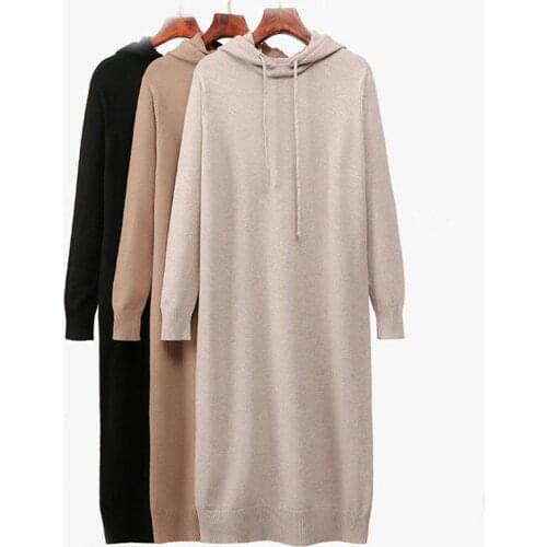 Sweater Dress 2020 Women Fashion Autumn Winter Knitted Pullovers Sweaters Long Sleeve Jumper Pull Femme SW037