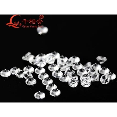 0.8-1.9 MM white color Round shape Natural zircon Stone Loose Gemstone