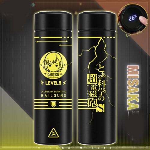 1 pcs Anime Cartoon To Aru Majutsu no Index Misaka Mikoto Water Cup Stainless Steel Cosplay Prop for Boy Girl Bottle Gift