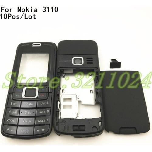 10Pcs Top Quality For Nokia 3110 3110C Housing Front Faceplate Frame Cover Case+Back Cover Battery Door Cover+English Keyboard