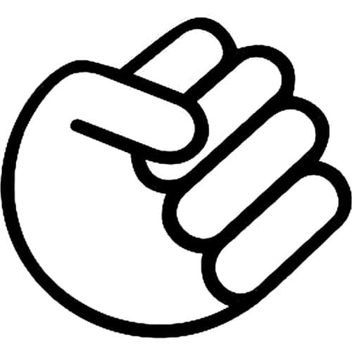 13cm*11.1cm JDM Fist Punch Hand Funny Car Window Decal Bumper Sticker 5-Finger Symbol S6-3254