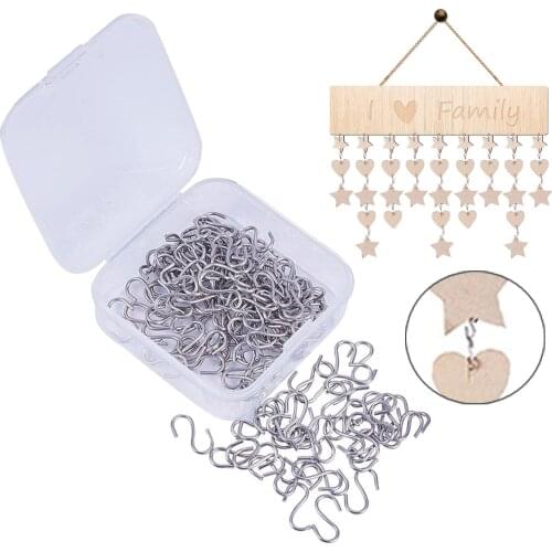 150 Pcs Silver Tone Mini Size S-Shape Hooks Connectors Wire Hooks for DIY Crafts Key Ring Key Chain Tags Jewelry Hanging