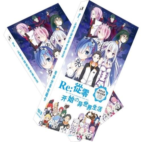 180pcs/Set Anime Re:Life in a different world from zero Postcard/Greeting Card/Message Card/Christmas and New Year gifts