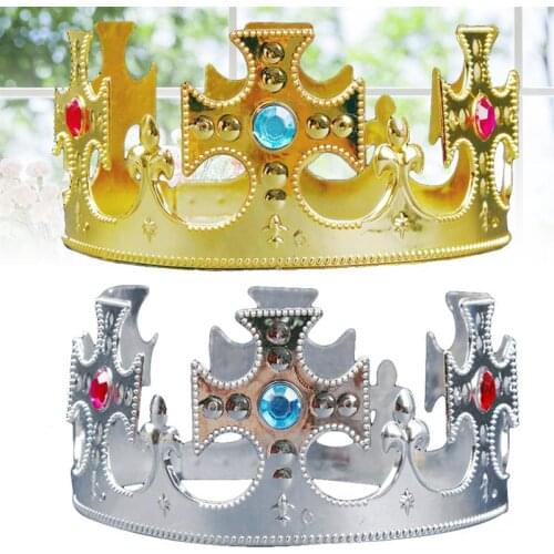 2Pcs Party Tiara Royal Queen Prince King Princess Crown Hats Birthday Decor for Boys Adults Children Girls