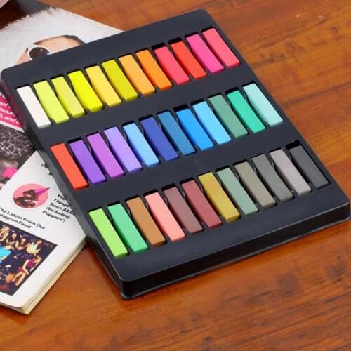 2018 Hot Sale 36 Color Hair Chalk Set Soft Crayons Mungyo Chalk Pastels Easy Temporary Hair Chalk Dye Chalk Pastel Drawings