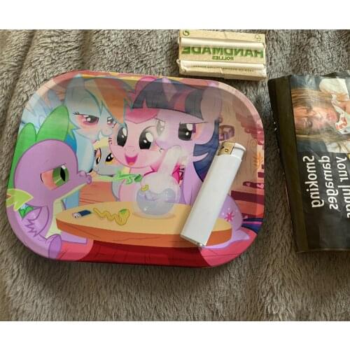 2021 Cartoon Rolling Tray Smoking Accessories Weed Tray For Roller Herb Tobacco Metal Plate Discs Smoke Paper Trays Wholesale