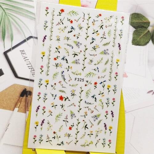 3D Nail Sticker Flower Vine Designs Nail Art Decorations Stickers Foil Decals Wraps Manicure Accessories Nails Decoraciones