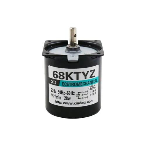 68 Micro Low-speed Permanent Magnet Synchronous AC Motor Slow Forward and Reverse Pony V Gear Reducer Motor 68KTYZ 220v IE 2 28W