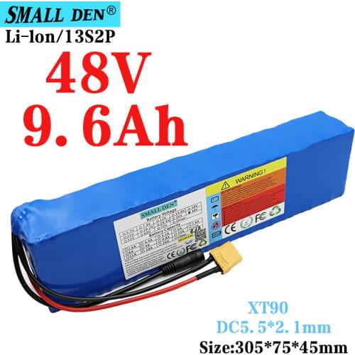 XT90 48V 9.6Ah NCR21700-13S2P 800W high-power battery 54.6V 10000mAh electric bicycle electric scooter BMS lithium battery pack