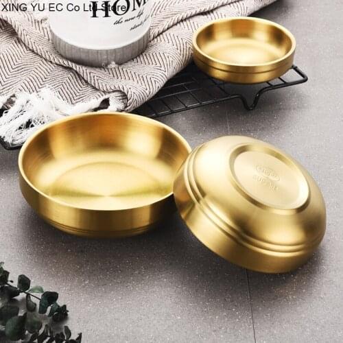 Korean Style 304 Stainless Steel Dish Double Kimchi Dish Golden Sauce Dish Snack Dish Tableware Supplies Kitchen Accessories