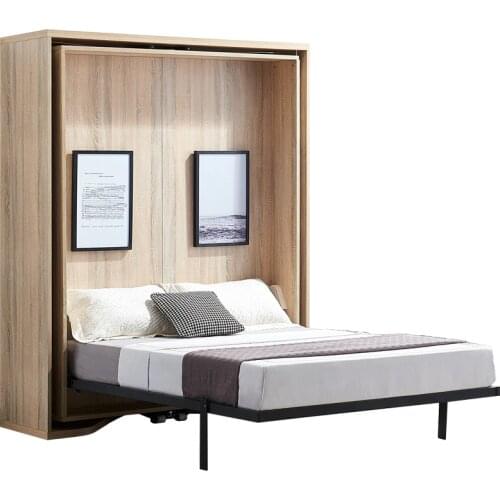 Wooden Rotating invisible folding bed combination multi functional bookcase bookshelf wall Murphy bed