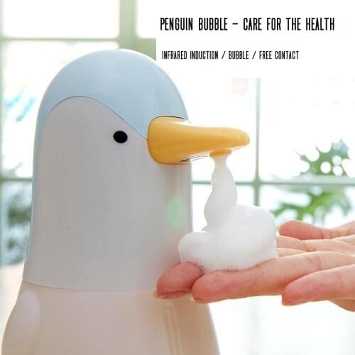 Automatic Soap Dispensers Child Liquid Soap Dispenser Cute Penguins Kitchen Bathroom Touchless Induction Foam Antiseptic Hands