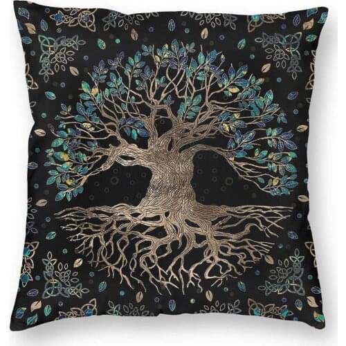 Tree Of Life Ornament Viking Pillow Case Home Decorative Vikings Valhalla Cushions Throw Pillow for Car Double-sided Printing