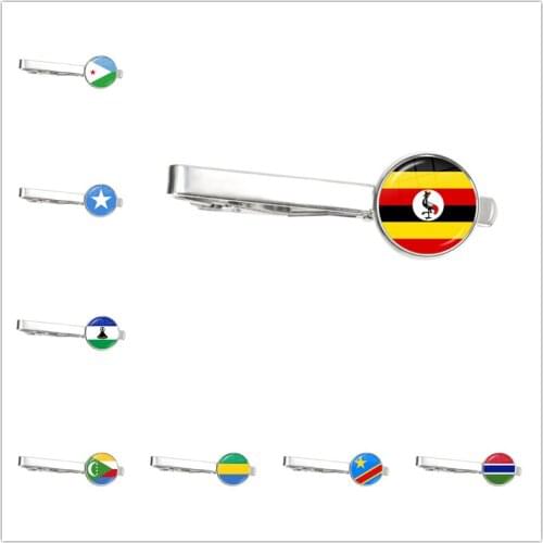 Djibouti,Uganda,Gambia,Congo,Gabon,Comoros,Lesotho,Somalia,Bulgaria National Flag Tie Clip Ornament for Male Gentleman Gift
