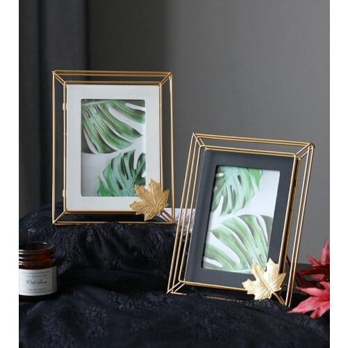 Modern Metals Rectangular Photo Frame List 5/7 Inch Bedroom Chapel Plant Specimens Glaze Photo List Home Decoration
