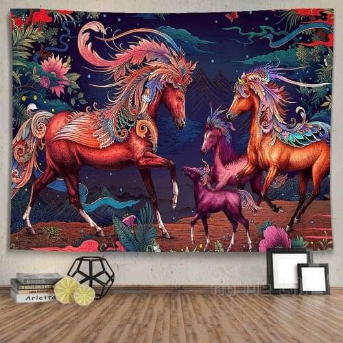 A Tapestry Of Forest Animals In Psychedelic Hues Adorns A Wall Of Plants And Flowers In The Bohemian Mountains