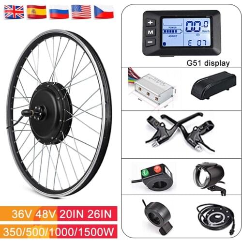E bike Conversion Kit 1500W Hub Motor Wheel Kit 36V 48V 350W 500W Front Rear Wheel E bike Conversion Kit With S830 LCD3 20/26in