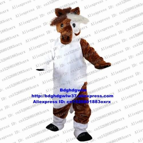 Brown White Steed Courser Bronc Bronco Broncho Horse Pony Mascot Costume Character Trade Show Fair Community Activities zx1695