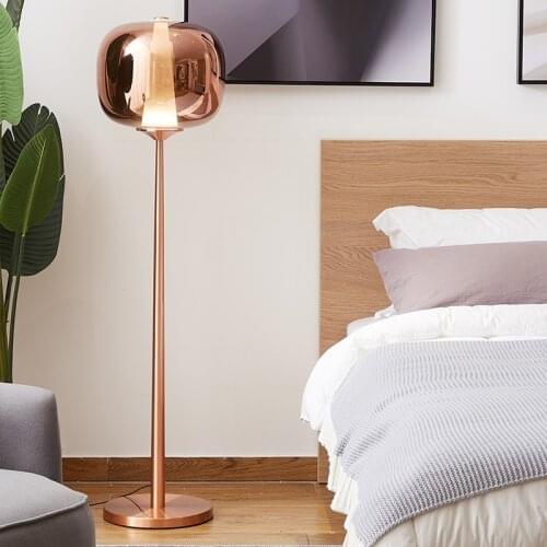 Nordic glass ball lamp creative light luxury modern minimalist designer model bedroom floor lamps for living room gold LED lamps