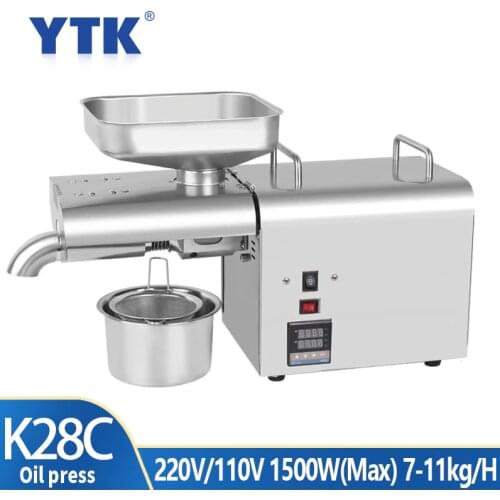 Stainless Steel Food Grade Temperature Controlled Oil Press Cold Press 1500W (Max) Sunflower Rapeseed Sesame Peanut
