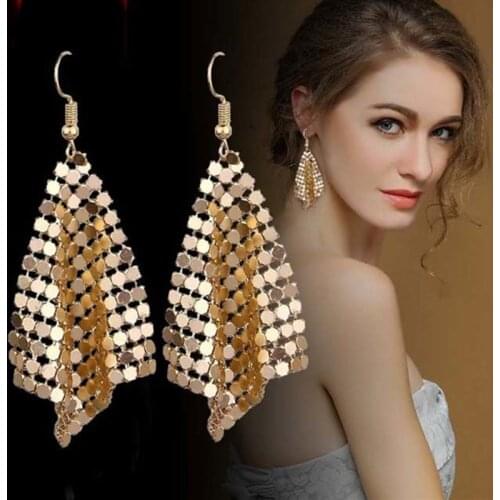 2020 Trendy Creative Acrylic Long Studs Dangle Earrings for Women Sequins Tassel Drop Earring Fashion Jewelry Gifts New Arrivals