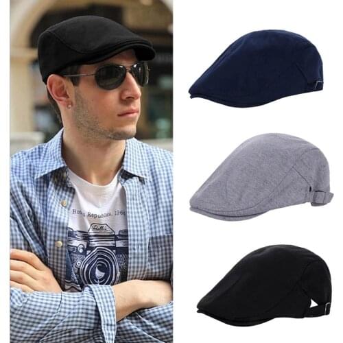 Mens Solid Cotton Berats Adjustment Buckle Peaky Blinder Boina Caps Women Autumn Winter Vintage Sun Hats Unisex Forward Hat