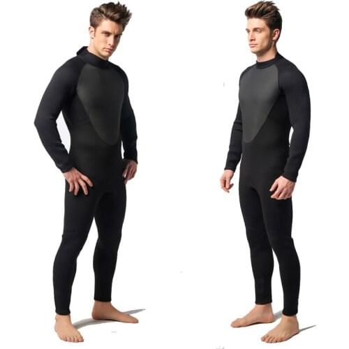 Mens 3mm thick diving suit to keep warm one-body fish suit to prevent sun high elasticity long-sleeve surf suit men wet suit