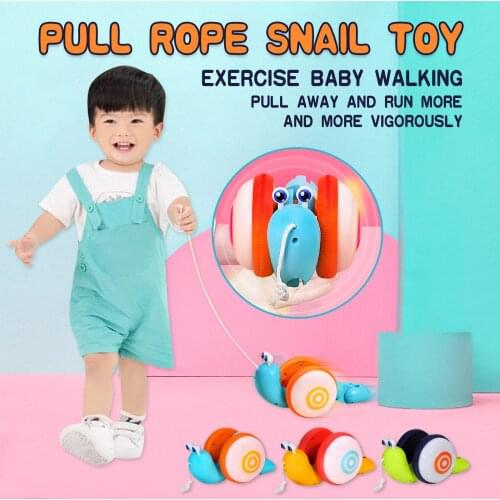New Pull String Snail Cartoon Toy Baby Learn to Crawl and Pull Toy With Light And Music Early Education Toys For Children Gifts