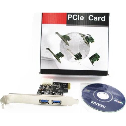 PCI-E Express USB 3.0 2 Port HUB Card Adapter w/ Low Profile Bracket