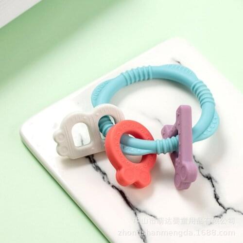 Durable Silicone Baby Bracelet Teether Hand Bangle Ring Teething Chew Play Toy Food Grade BPA Free