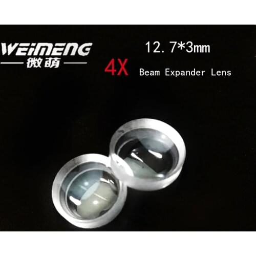 Weimeng 4X beam expander lens 12.7*3mm optical quartz material for laser machine cutting / welding / marking accessories