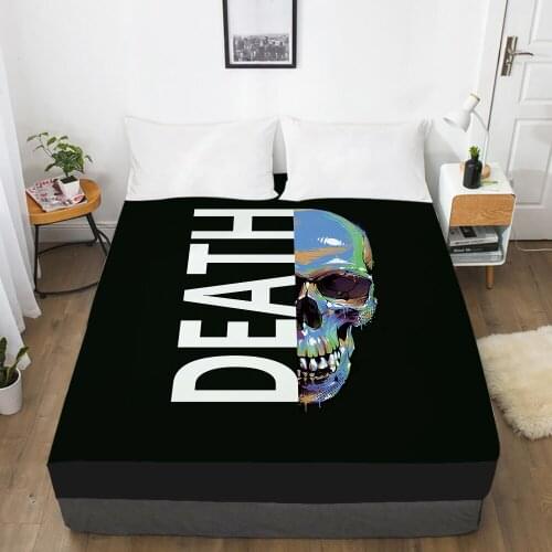 Luxury Elastic fitted sheet bed sheet With An Elastic Band Mattress Cover 150x200/160x200 Bed cover for home Skull death