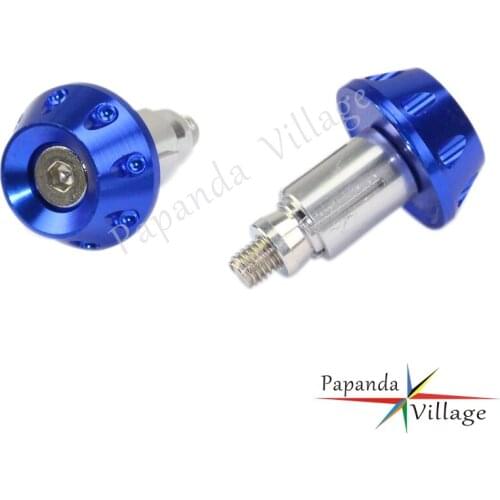 Papanda Motorcycle CNC Aluminum Blue 7/8" 22mm Handlebar Hand Grips Bar Ends Universal for Yamaha YZF XJ6