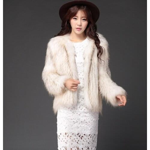 New winter fox fur fur coat lady in the long paragraph Korean fashion raccoon woven coat
