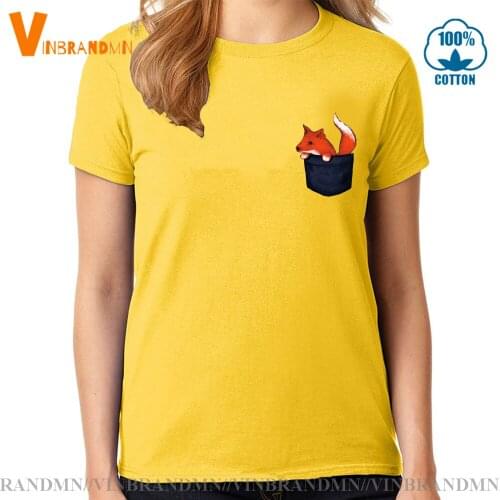 Streetwear Little Pocket Fox T-Shirts Cute Fox tshirt Teenager kids Brand Clothing Girls Cute apparel Fox in your pocket T Shirt