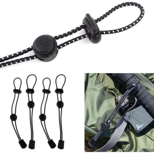 Outdoor Hiking Backpack Hanging Trekking Pole Rope Buckle Equipment Sling Fixed Camping Elastic Rope Carabiner