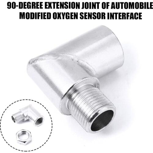 Universal 1pc Car Auto Adjustable O2 Oxygen Sensor Adapter Boss Extender Spacer M18x1.5 Thread 90 Degree Tool Parts Accessories