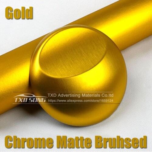 Good Quality Gold Metallic Brushed Aluminum Vinyl Metal vinyl Car Wrap Film Styling For Automotive&Motorcycl Interior Stickers