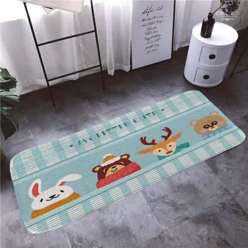 Carpet Doormat Funny Kitchen Entrance Door Mat Anti-slip Floor Rug Bathroom Area Hallway 50x80cm Cartoon Printing Design
