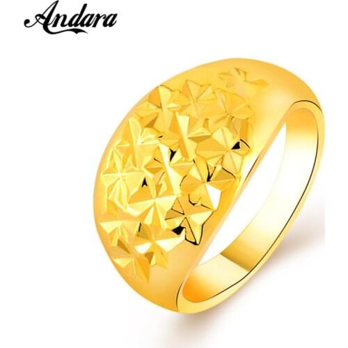 Wholesale 2018 New Fine Jewelry Women Wedding Rings Yellow Gold Color High Quality Fashion Jewelry Hot Sale JR053