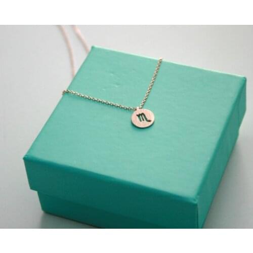 Zodiac Scorpio Necklace Signs 12 Constellation Necklace Horoscope Astrology Disc Necklace Galaxy Star Necklaces