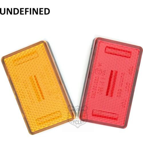 1 Pair Red Amber Motorcycle Rectangle Front Fork Leg Reflector Safety Warning For BMW R1200GS F650CS F700 F800 S1000XR UNDEFINED